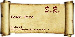 Dombi Riza névjegykártya